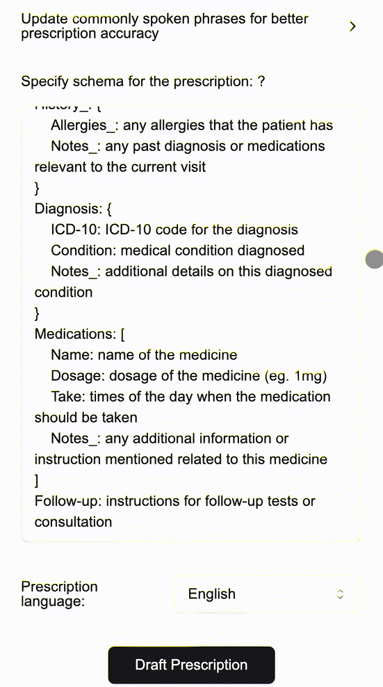 Draft Prescription